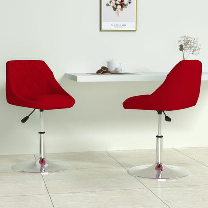 vidaXL Chaises de salle à manger 2 pcs Pivotantes Velours Rouge vin