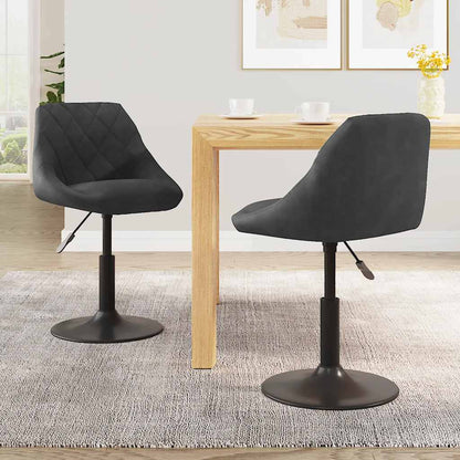 vidaXL Esszimmerstühle 2 Stk. Drehbar Schwarz Samt