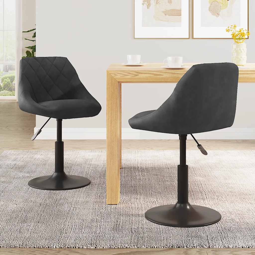 vidaXL Esszimmerstühle 2 Stk. Drehbar Schwarz Samt