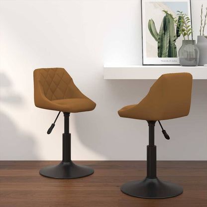 vidaXL Chaises de salle à manger pivotantes 2 pcs Marron 46 x 44 x 77,5 cm
