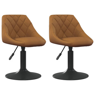 vidaXL Chaises de salle à manger pivotantes 2 pcs Marron 46 x 44 x 77,5 cm
