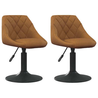 vidaXL Chaises de salle à manger pivotantes 2 pcs Marron 46 x 44 x 77,5 cm