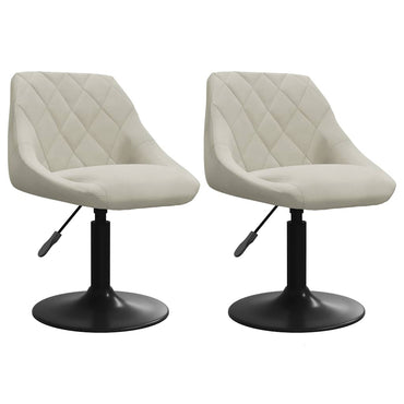 vidaXL Chaises de salle à manger pivotantes 2 pcs Crème Velours