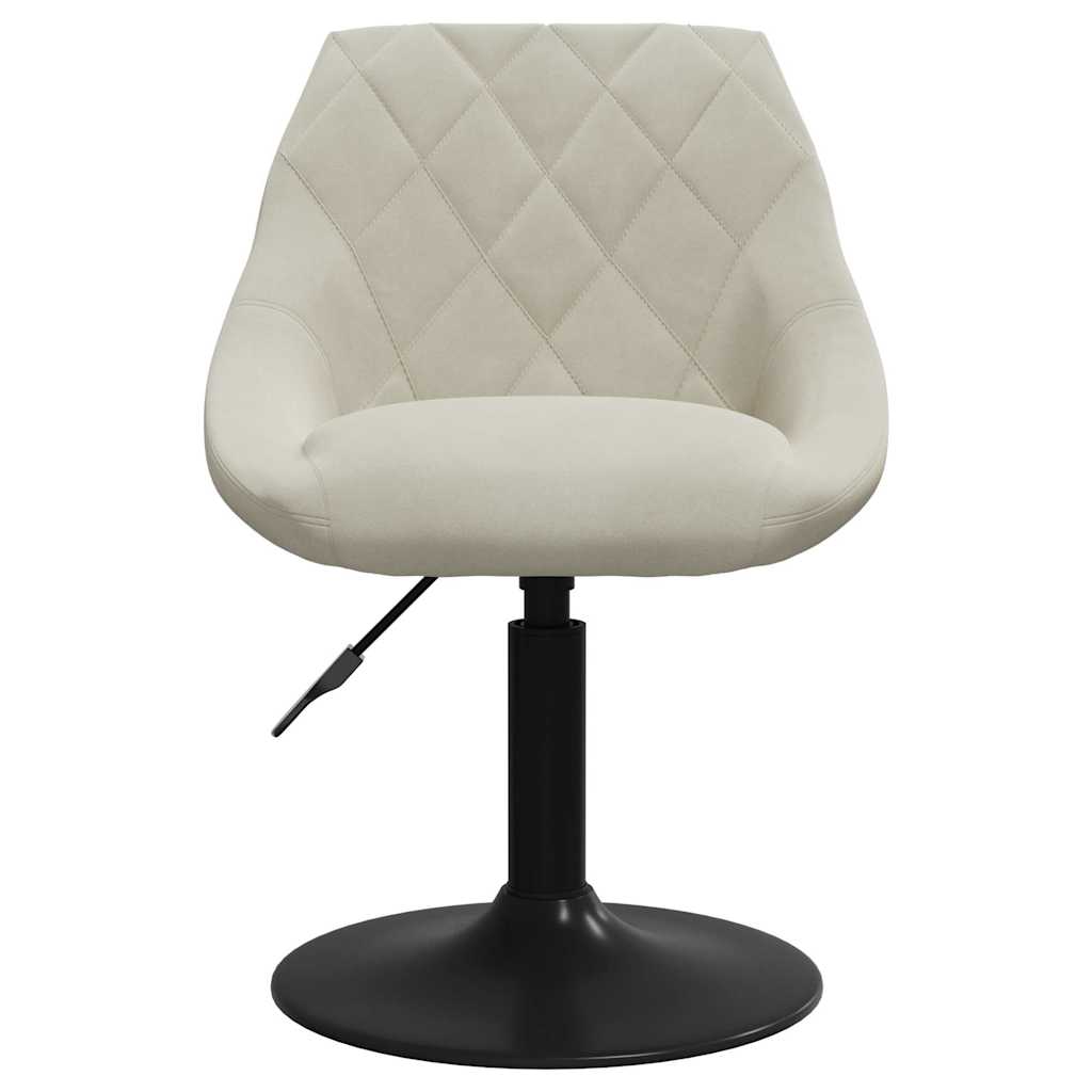 vidaXL Chaises de salle à manger pivotantes 2 pcs Crème Velours