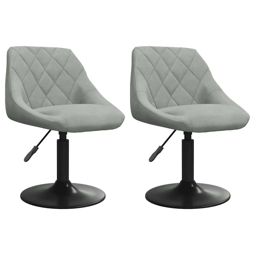 vidaXL Chaises de salle à manger pivotantes 2 pcs Gris clair Velours