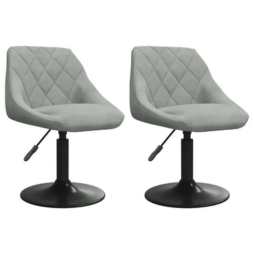vidaXL Chaises de salle à manger pivotantes 2 pcs Gris clair Velours