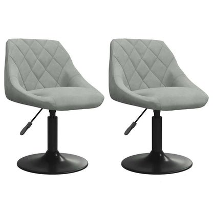 vidaXL Chaises de salle à manger pivotantes 2 pcs Gris clair Velours