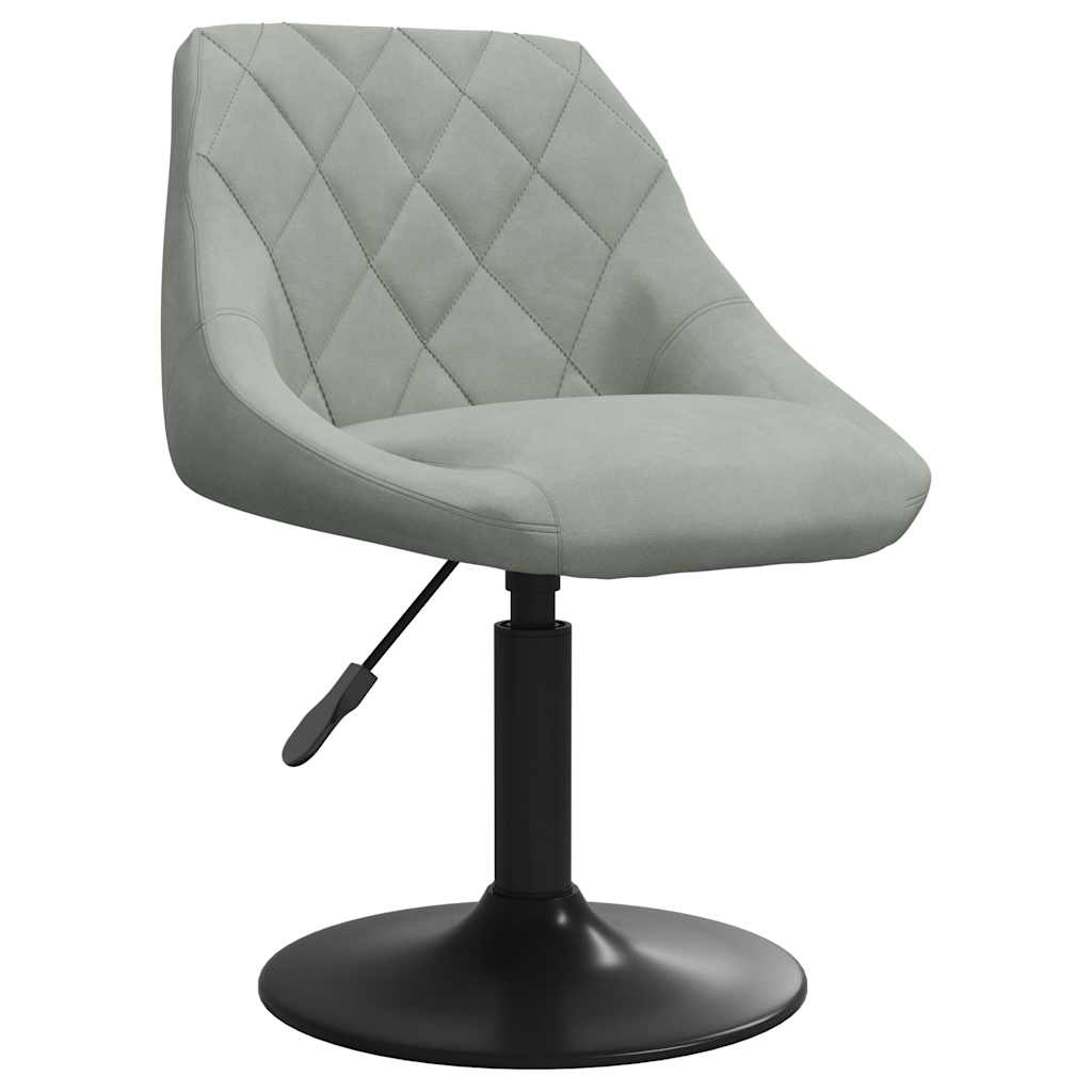 vidaXL Chaises de salle à manger pivotantes 2 pcs Gris clair Velours