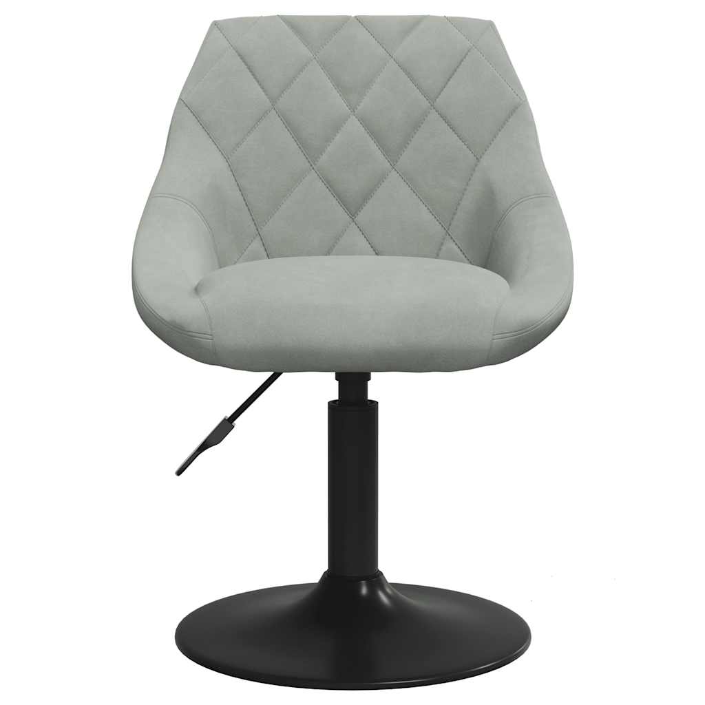 vidaXL Chaises de salle à manger pivotantes 2 pcs Gris clair Velours