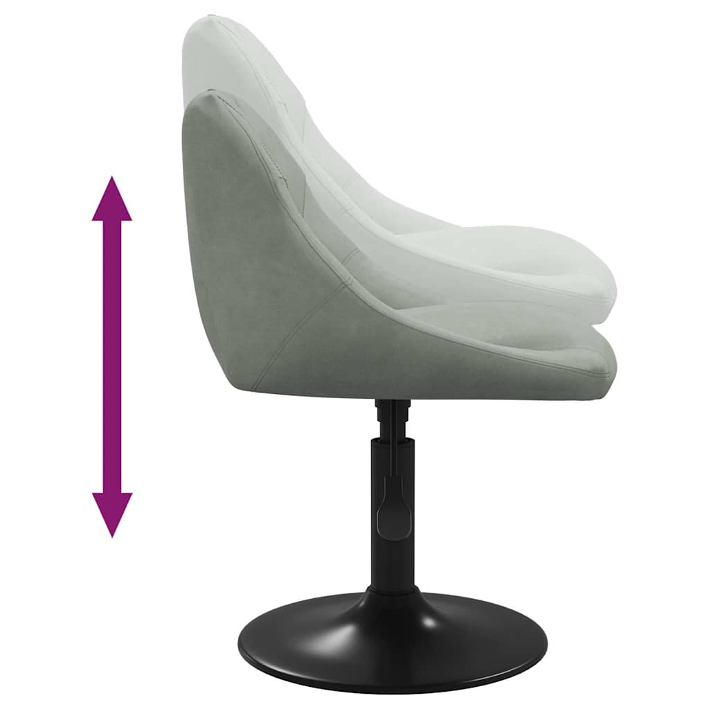 vidaXL Chaises de salle à manger pivotantes 2 pcs Gris clair Velours