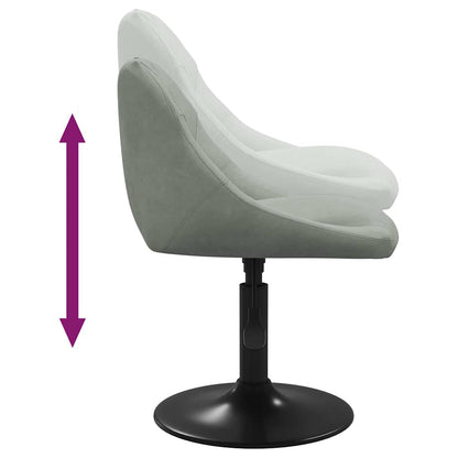 vidaXL Chaises de salle à manger pivotantes 2 pcs Gris clair Velours