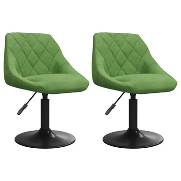 vidaXL Chaises de salle à manger pivotantes 2 pcs Velours vert clair