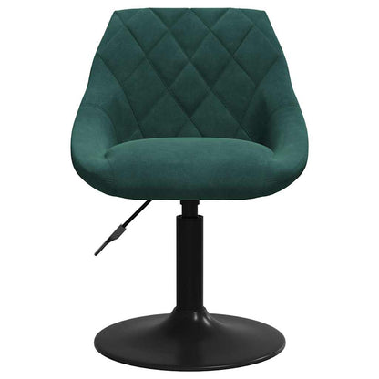 vidaXL Chaises de salle à manger pivotantes 2 pcs Vert foncé Velours