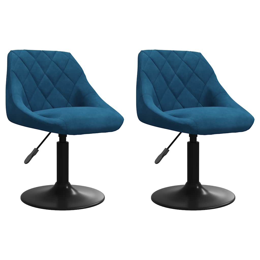 vidaXL Chaises de salle à manger pivotantes 2 pcs Velours bleu