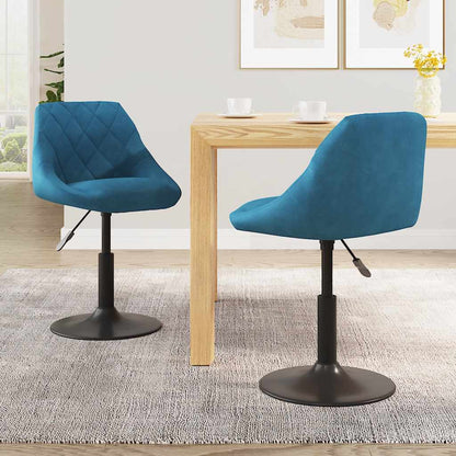 vidaXL Chaises de salle à manger pivotantes 2 pcs Velours bleu