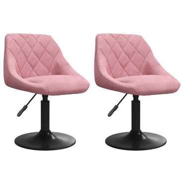 vidaXL Chaises de salle à manger 2 pcs Pivotantes Velours rose