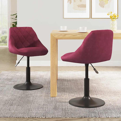 vidaXL Esszimmerstühle 2 Stk. Drehbar Weinrot Samt