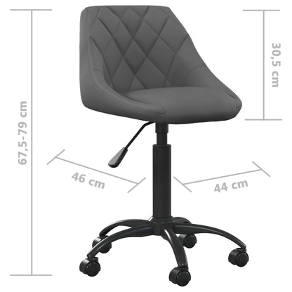 vidaXL Chaise de salle à manger gris foncé velours