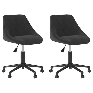 vidaXL Chaises de salle à manger pivotantes 2 pcs Noir Velours