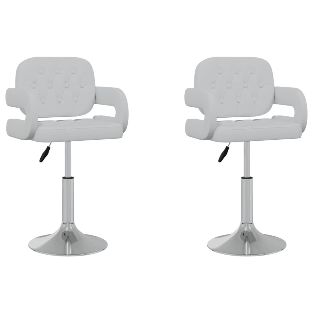 vidaXL Chaises de salle à manger pivotantes 2 pcs Blanc Similicuir