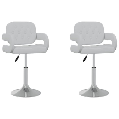 vidaXL Chaises de salle à manger pivotantes 2 pcs Blanc Similicuir