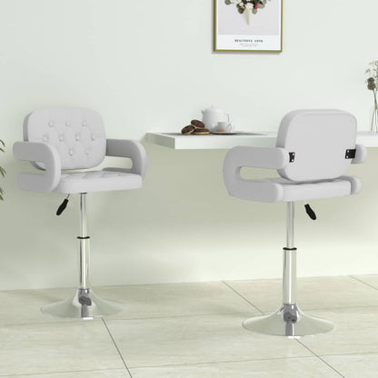 vidaXL Chaises de salle à manger pivotantes 2 pcs Blanc Similicuir