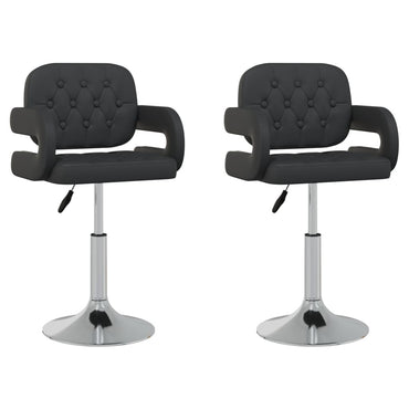 vidaXL Chaises de salle à manger 2 pcs Pivotantes Similicuir Noir