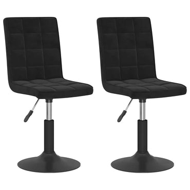 vidaXL Chaises de salle à manger pivotantes 2 pcs Velours noir