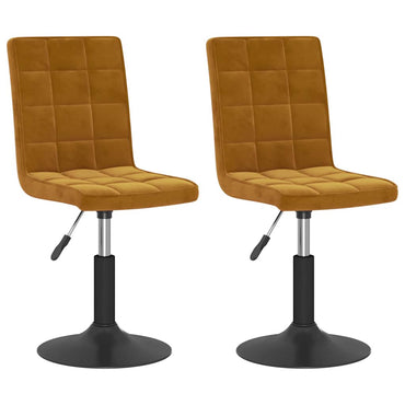 vidaXL Chaises de salle à manger pivotantes 2 pcs Velours marron
