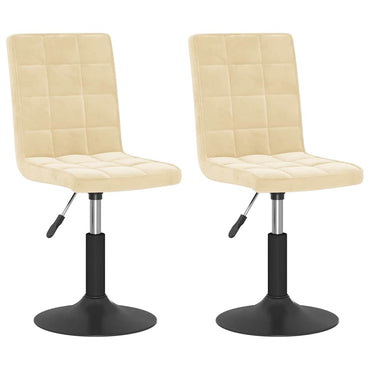 vidaXL Chaises de salle à manger pivotantes 2 pcs Crème Velours