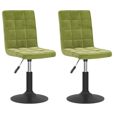 vidaXL Chaises de salle à manger pivotantes 2 pcs Vert clair Velours