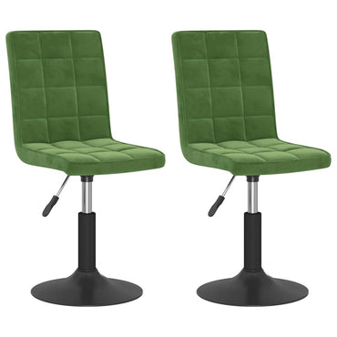 vidaXL Chaises de salle à manger pivotantes 2 pcs Vert foncé Velours