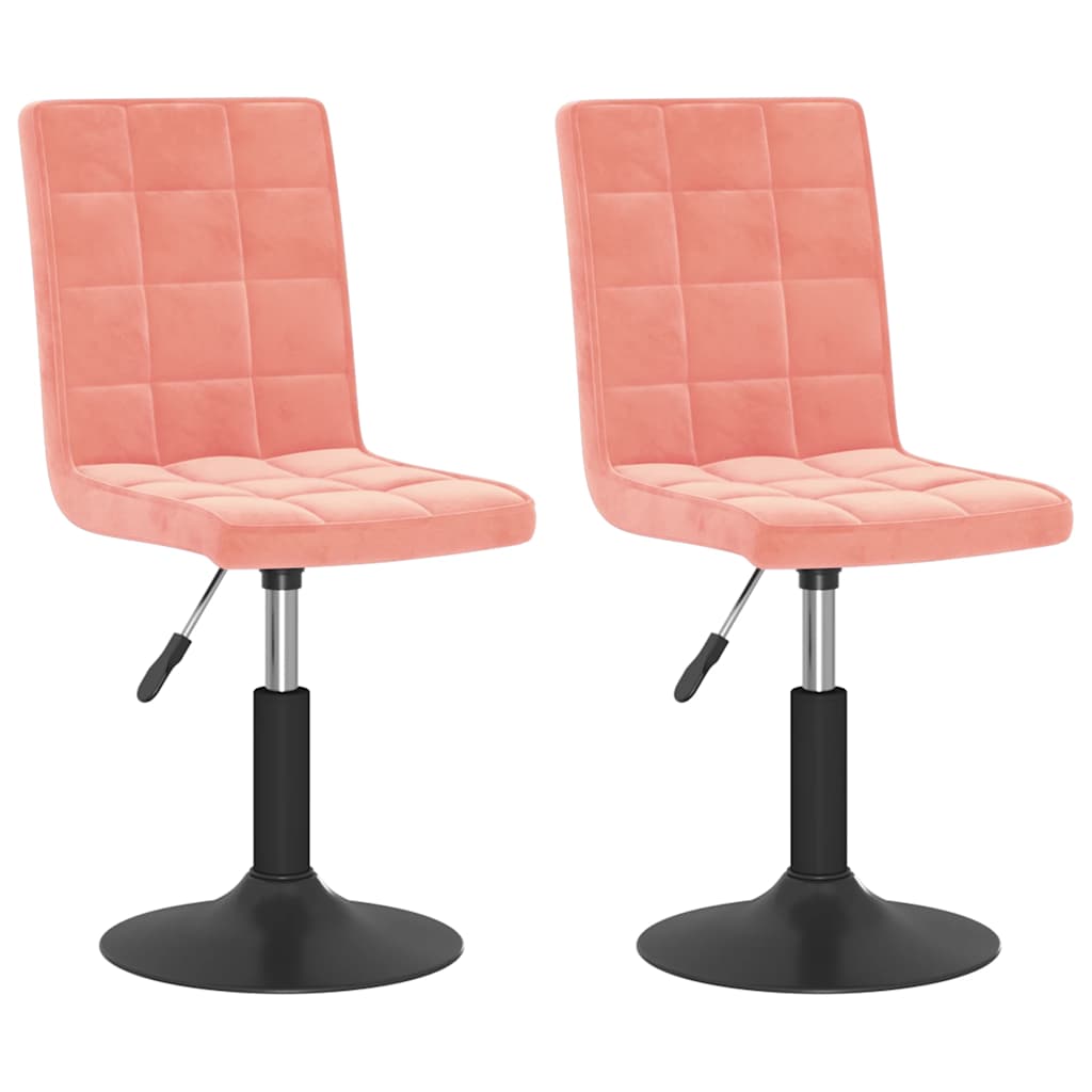 vidaXL Esszimmerstühle 2 Stk. Drehbar Rosa Samt