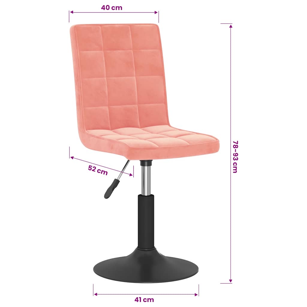 vidaXL Esszimmerstühle 2 Stk. Drehbar Rosa Samt