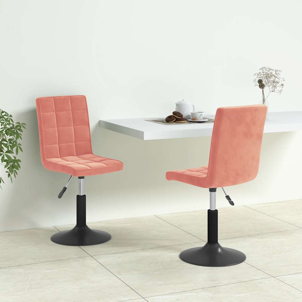vidaXL Esszimmerstühle 2 Stk. Drehbar Rosa Samt