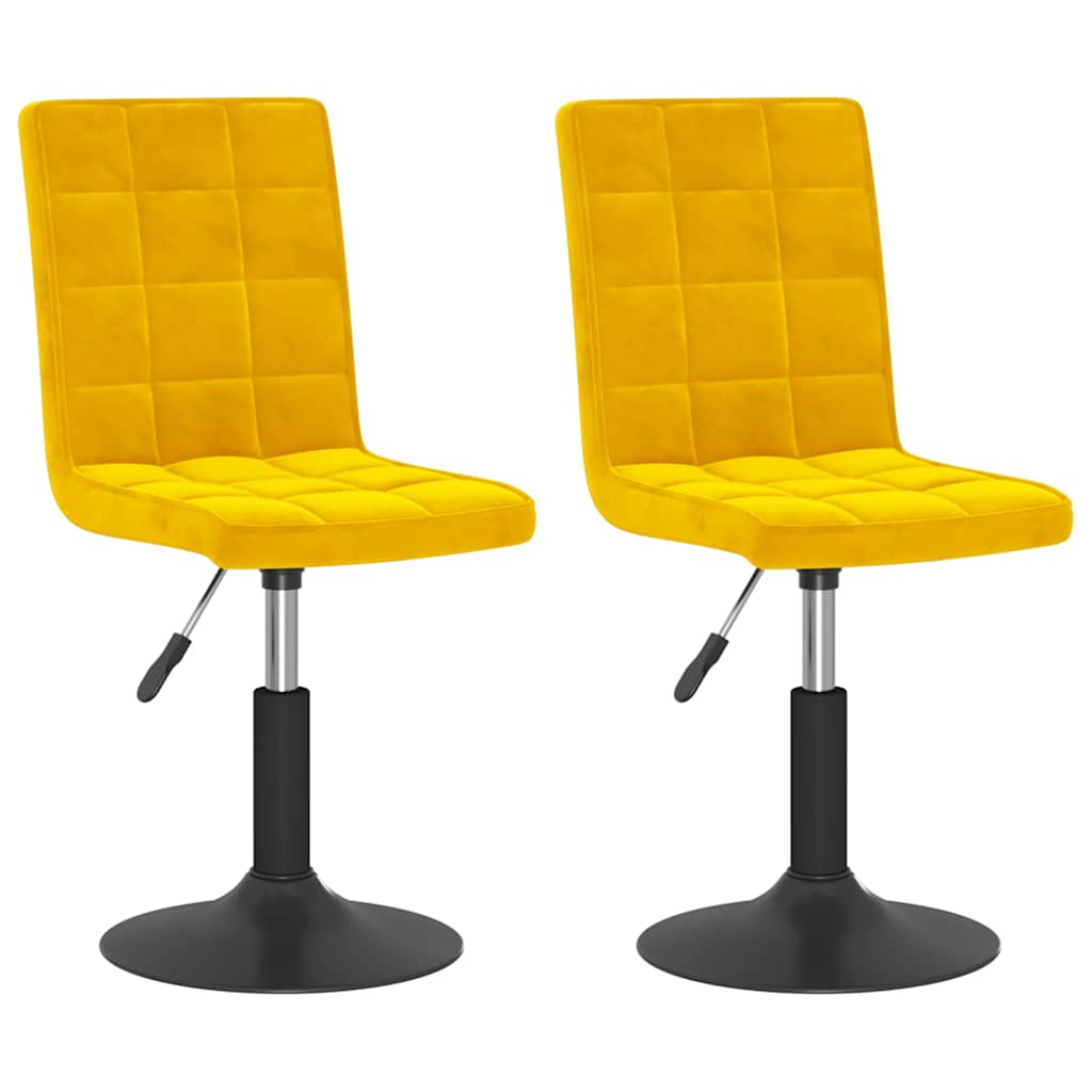 vidaXL Chaises de salle à manger pivotantes 2 pcs Velours jaune moutarde