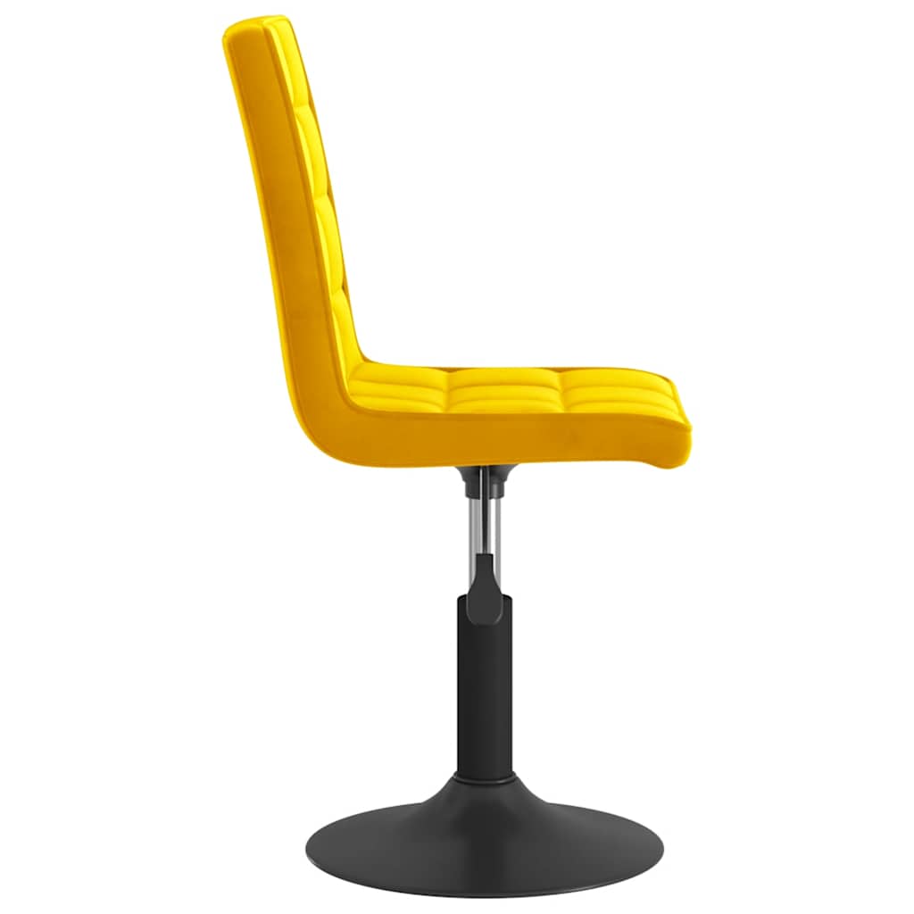 vidaXL Chaises de salle à manger pivotantes 2 pcs Velours jaune moutarde