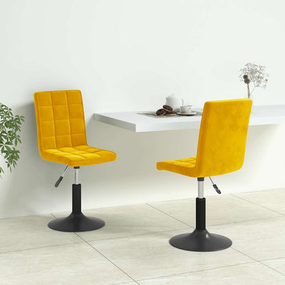 vidaXL Chaises de salle à manger pivotantes 2 pcs Velours jaune moutarde