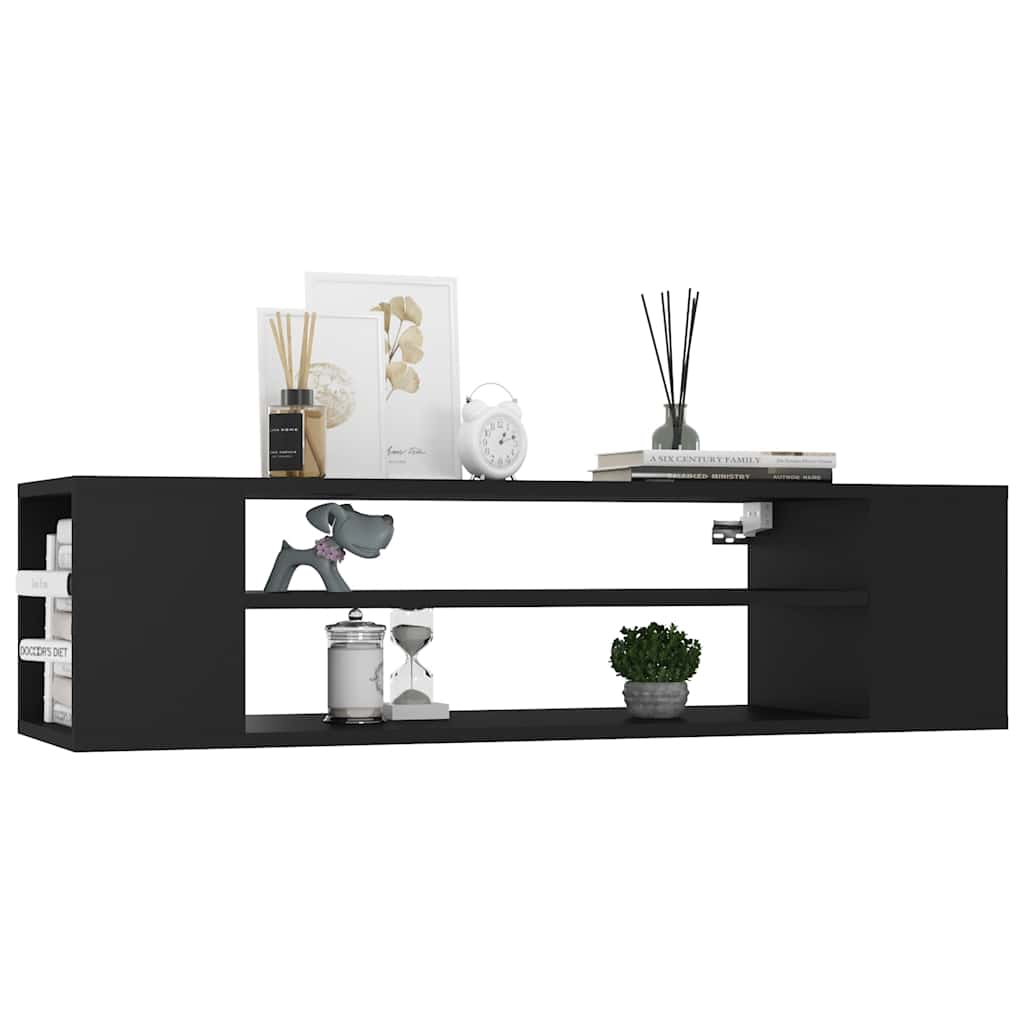 Meuble TV suspendu vidaXL Noir 100x30x26,5 cm Bois d'ingénierie