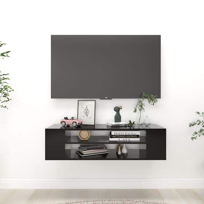Meuble TV suspendu vidaXL Noir 100x30x26,5 cm Bois d'ingénierie