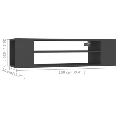 Meuble TV mural vidaXL Gris 100x30x26,5 cm Bois d'ingénierie