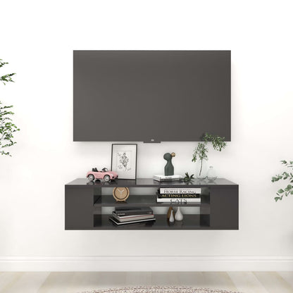 Meuble TV mural vidaXL Gris 100x30x26,5 cm Bois d'ingénierie