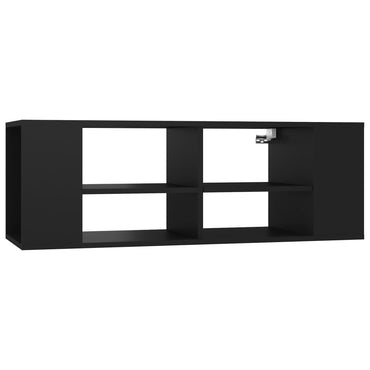 vidaXL Meuble TV mural noir 102x35x35 cm Aggloméré