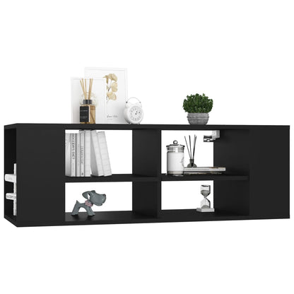 vidaXL Meuble TV mural noir 102x35x35 cm Aggloméré