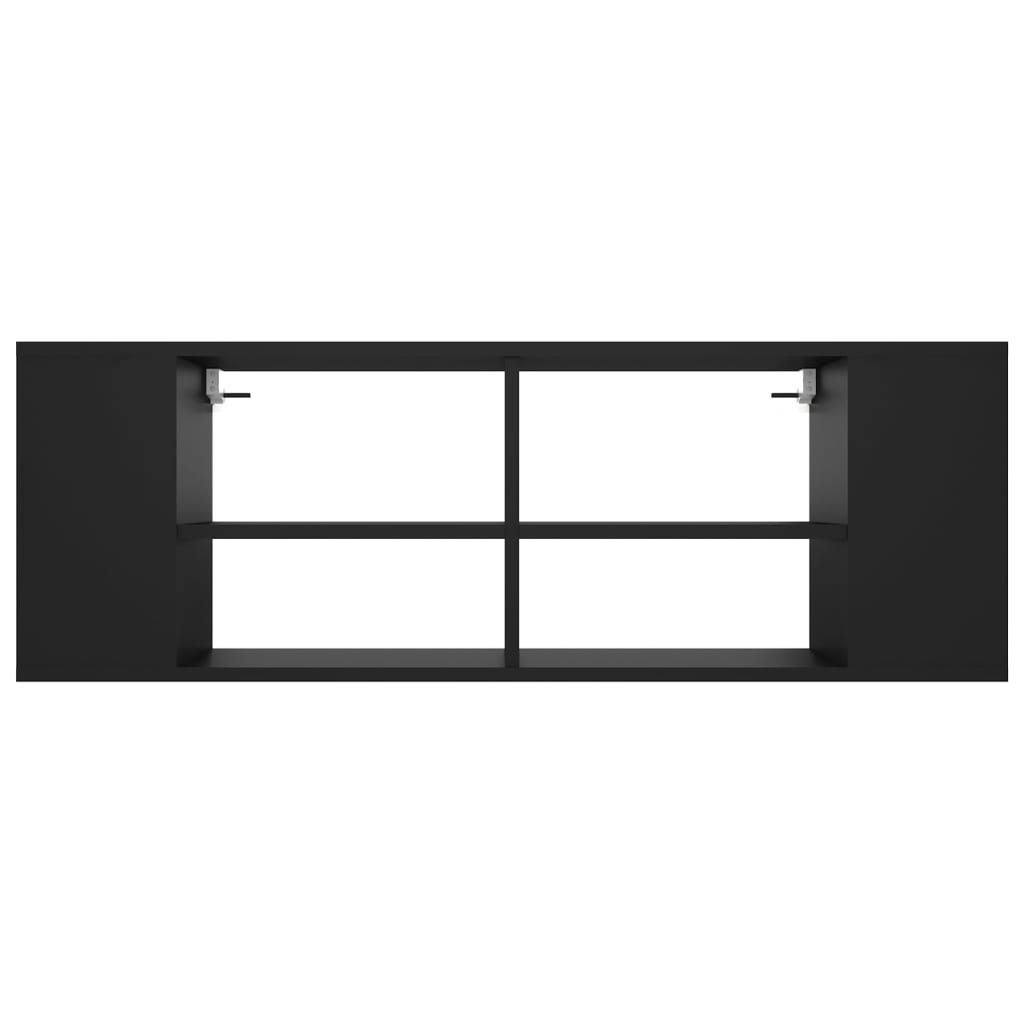 vidaXL Meuble TV mural noir 102x35x35 cm Aggloméré