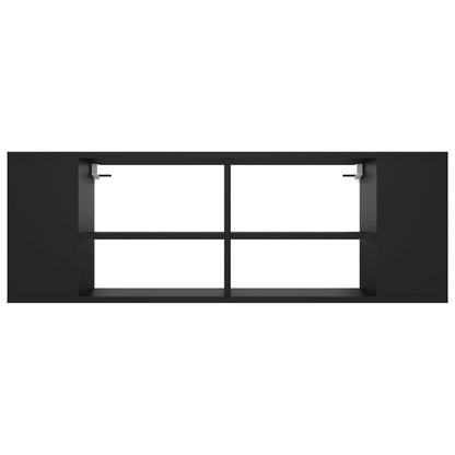 vidaXL Meuble TV mural noir 102x35x35 cm Aggloméré