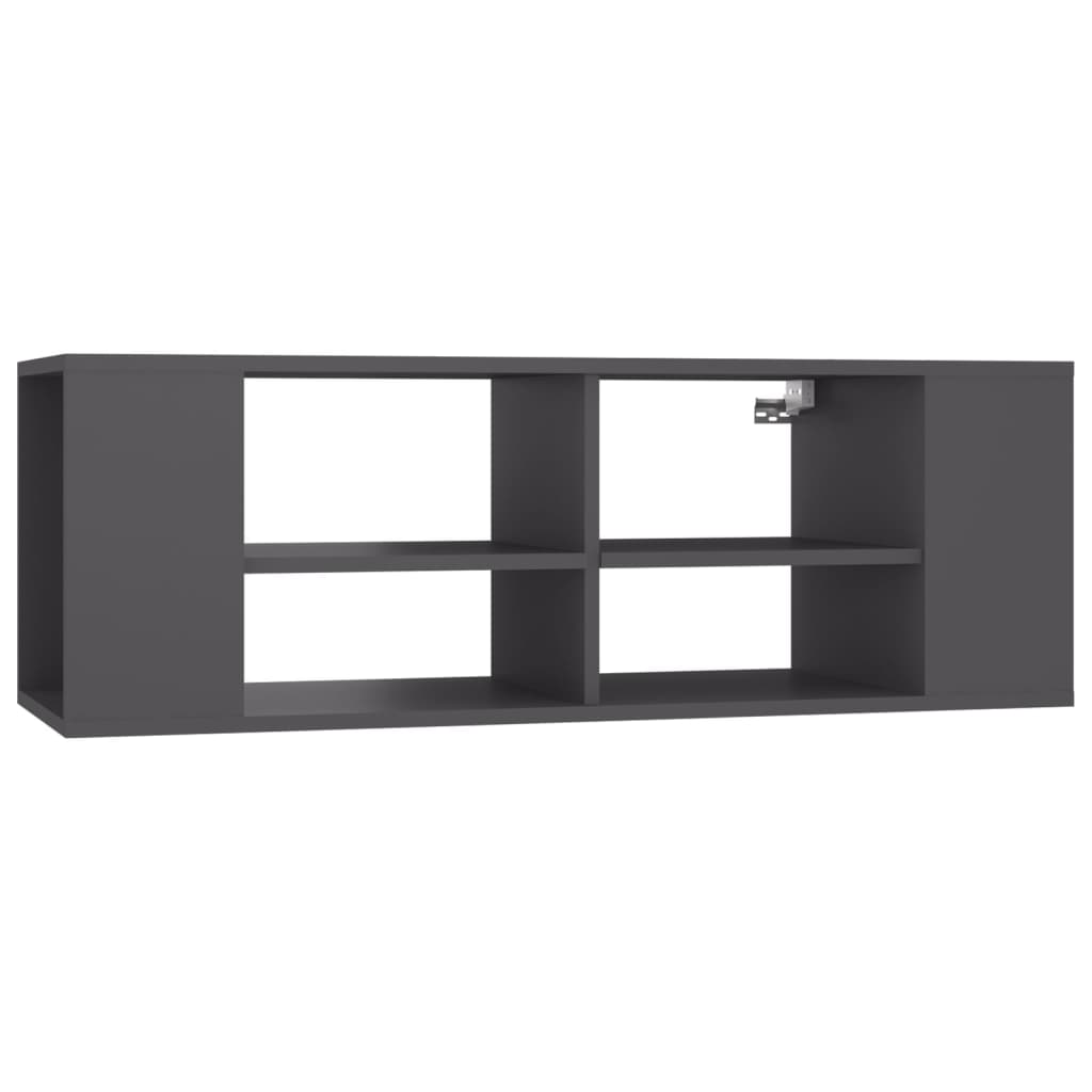 vidaXL Meuble TV mural gris 102x35x35 cm Aggloméré