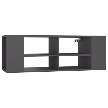 vidaXL Meuble TV mural gris 102x35x35 cm Aggloméré