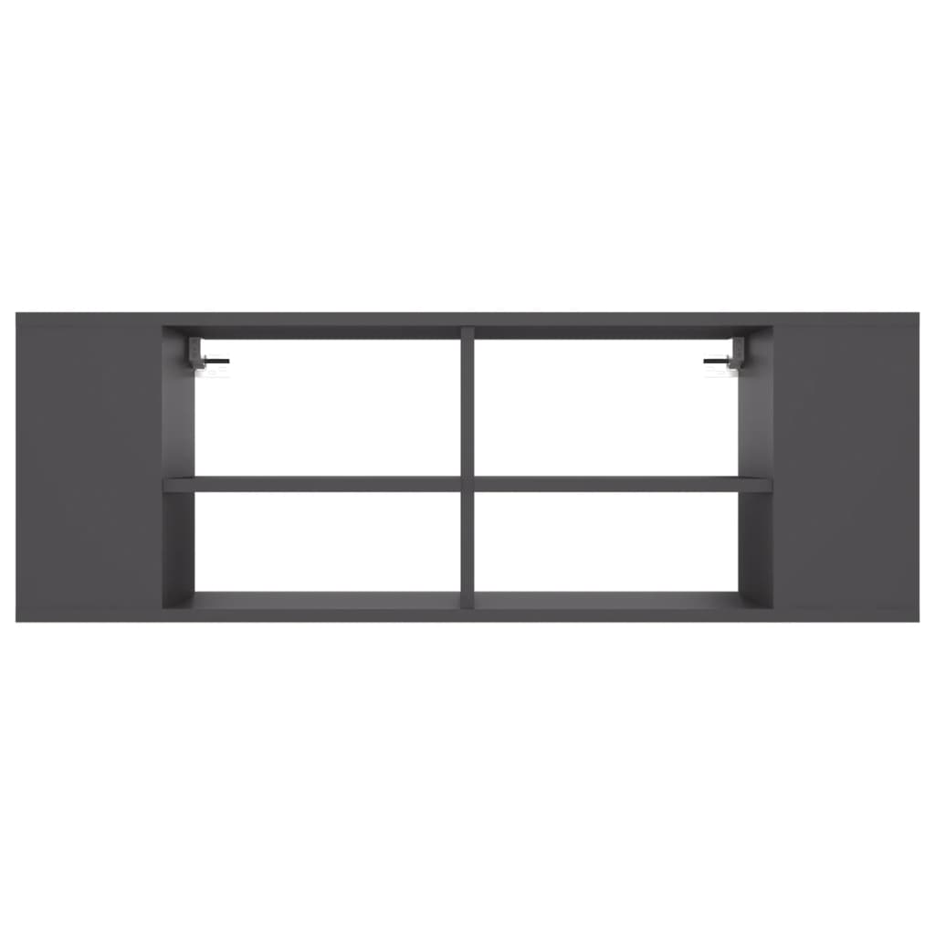 vidaXL Meuble TV mural gris 102x35x35 cm Aggloméré
