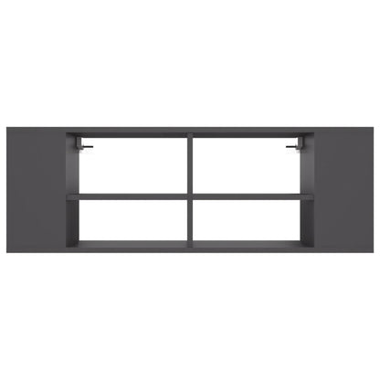 vidaXL Meuble TV mural gris 102x35x35 cm Aggloméré